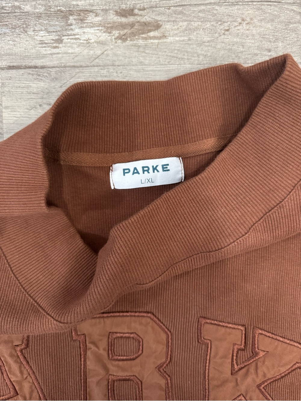 PARKE Ribbed Brown Mockneck L/XL - Picture 4 of 4
